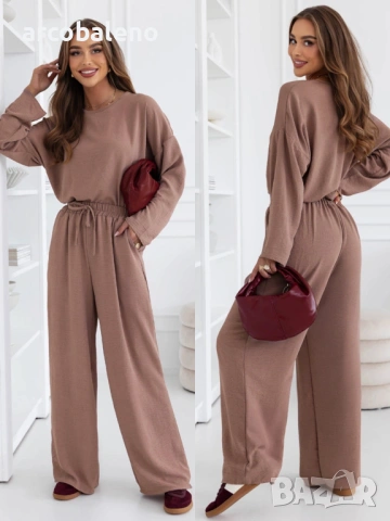 Дамски комплект блуза и панталони Shalina, 6цвята , снимка 6 - Комплекти - 52744152