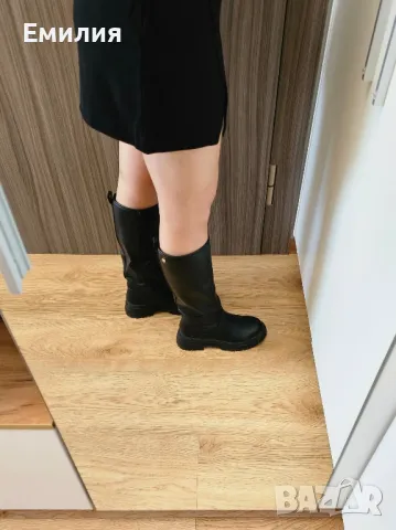 Обемни черни ботуши, снимка 2 - Дамски ботуши - 49927704
