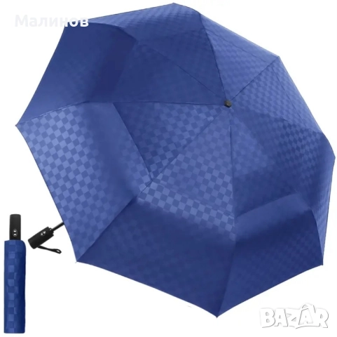 122см автоматичен сгъваем чадър с клапа за вятър, голям и лек чадър, компактен чадър, снимка 2 - Други - 52575960