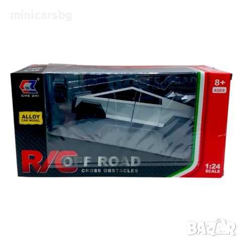 Метална кола Tesla Cybertruck 1:24 със светлини, звук и дистанционно, снимка 3 - Колекции - 52847345