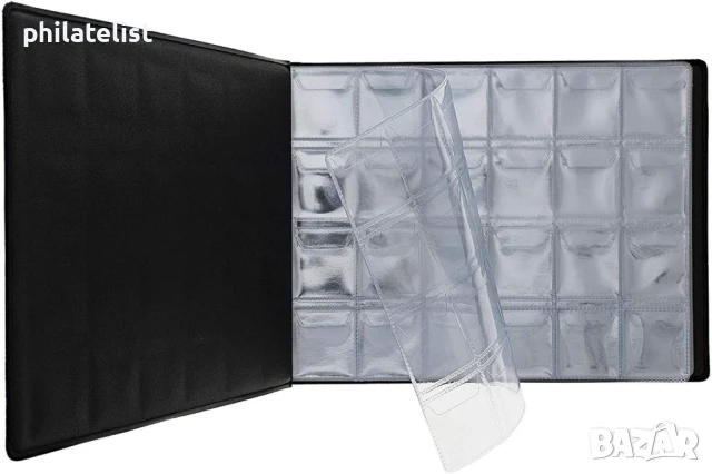 Класьор ELEGANT за 240 монети до 29 мм с 10 листа , черен , снимка 5 - Нумизматика и бонистика - 51360131