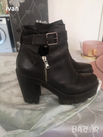 дамски боти с ток естествена кожа 38номер, снимка 5 - Дамски боти - 51866489