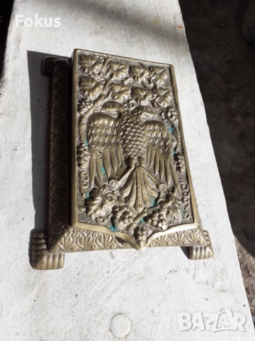 Стар антикварен бележник за бюро масивен бронз, снимка 2 - Антикварни и старинни предмети - 54282426