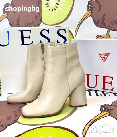 Дамски боти Guess крем, черни естествена кожа , снимка 10 - Дамски боти - 48100596