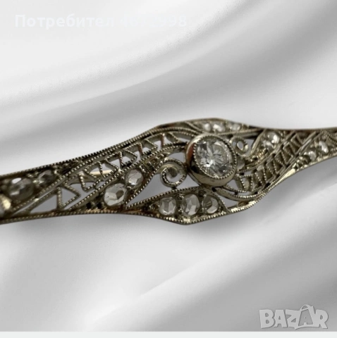 Златна брошка 18к с диаманти , снимка 3 - Други - 53266105