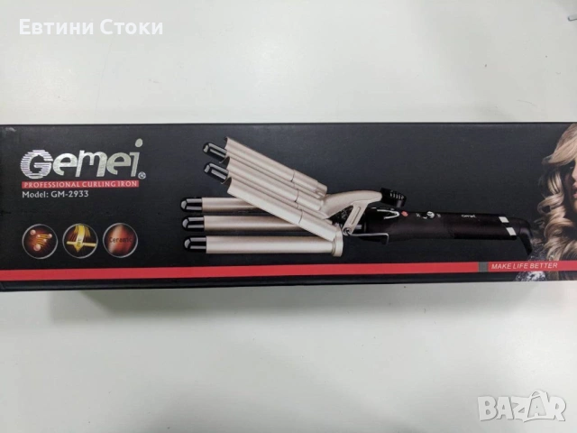 Ретро преса Gemei с 5 цилиндъра и керамика, снимка 12 - Преси за коса - 53498424