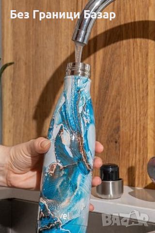 Нова Изолирана бутилка S'well 500ml, Ocean Marble държи студено и горещо, снимка 9 - Други стоки за дома - 46435061