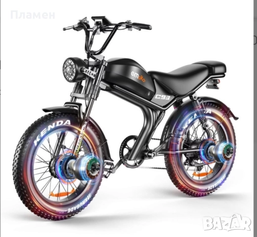 НОВО !!! Електрически Велосипед Emoko C93 Dual 2*1000W 48V/23Ah 50 км.ч , снимка 3 - Велосипеди - 52023217