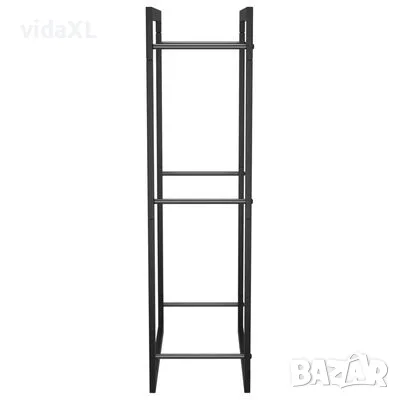 vidaXL Стойка за дърва за огрев, черен мат, 50x28x94 см, стомана(SKU:350305), снимка 3 - Други - 49286014