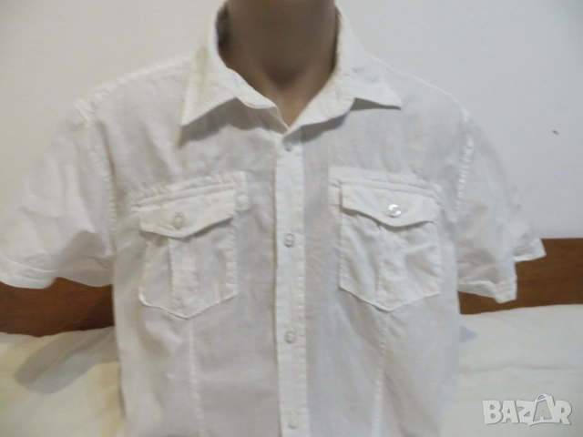 Мъжки ризи с къс ръкав от лен, снимка 12 - Ризи - 41314075