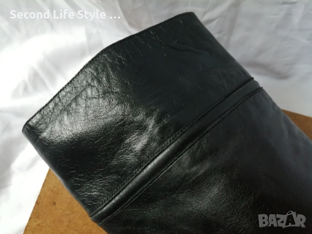 № 39 дамски ботуши естествена кожа - с висок ток; черен цвят, снимка 15 - Дамски ботуши - 53135911