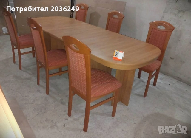 Комплект масивна разтегателна маса с 6 стола, снимка 3 - Маси - 52526809