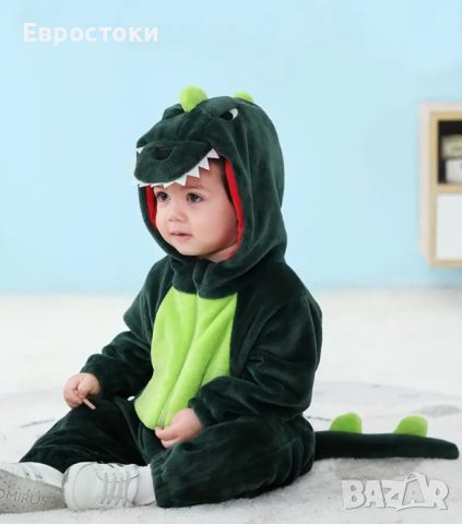 Топла пижама Kigurumi за деца. Сладки костюми на крокодил с опашка, снимка 3 - Детски пижами - 45650492