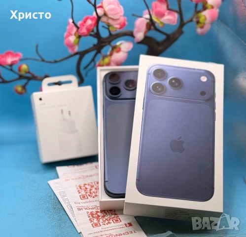 НОВ!!! APPLE iPhone 17 Pro Max, 256GB, 5G, Deep Blue + подарък оригинален адаптер Apple 