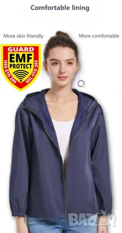 Екранирано Яке с Метални Нишки Радиационна Защита от Електромагнитно Излъчване EMR EMP Защита от ЕМП, снимка 8 - Други - 49991467