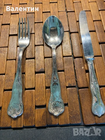 #0006# Комплект прибори за хранене. Посребрени. Италия.