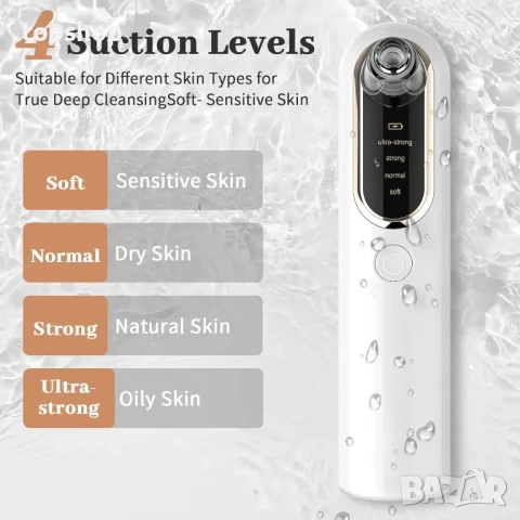 Уред за почистване на черни точки и грижа за лице Y002 + инструменти, снимка 3 - Маши за коса - 50493140