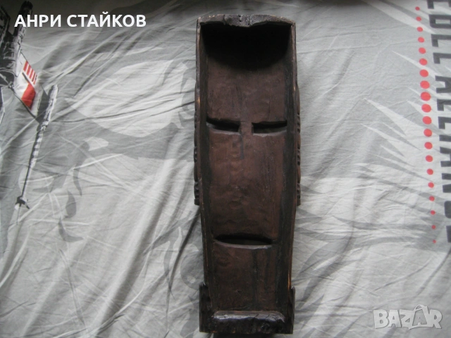 Продавам ръчно изработена черна маска от дърво, снимка 5 - Антикварни и старинни предмети - 53432294