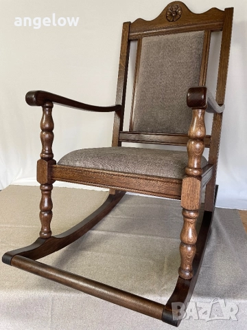 Люлеещ се стол от масив, снимка 5 - Столове - 52506198