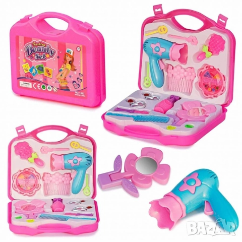 Детски козметичен комплект в куфарче, снимка 2 - Кукли - 52054253