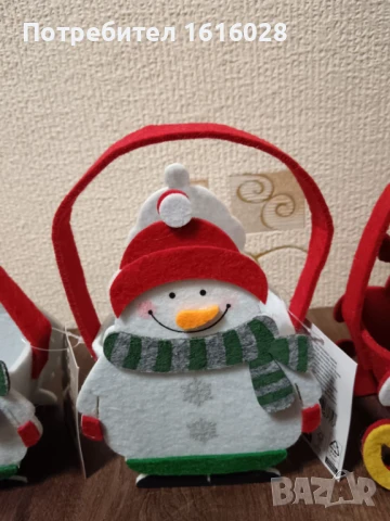 Коледни филцови кошнички за лакомства., снимка 5 - Декорация за дома - 51359524