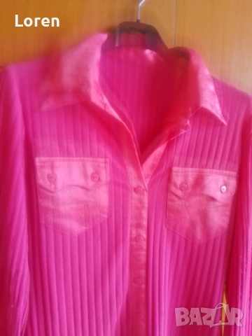 Розова ризка тип блузка, снимка 3 - Блузи с дълъг ръкав и пуловери - 52042244