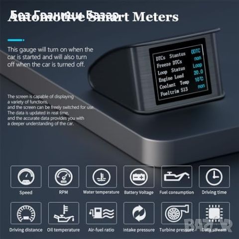 Нов Дигитален автомобилен HUD дисплей с аларма за превишена скорост OBD скоростомер, снимка 3 - Друга електроника - 46448726