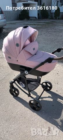 Детска количка 3 в 1 Lorelli CRISTA Pink Неразличима от нова. Комплекта включва: Зимен кош Летен кош