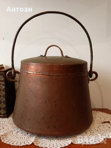 старинен меден котел 15 литра 