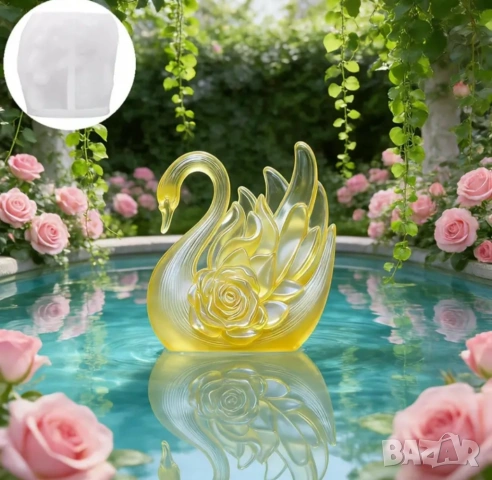 Молд лебед с роза, снимка 3 - Форми - 53059355
