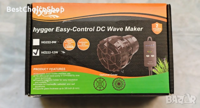 Мини вълнов генератор аквариумна помпа 12W 3000L/H, 37-75L Wave Maker, снимка 3 - Оборудване за аквариуми - 53883811