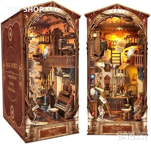 Нов Магически свят - DIY миниатюрна къща с LED светлини и дървен пъзел