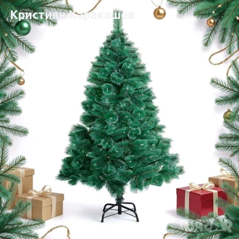 Изкуствена Коледна елха със заснежени върхове, снимка 4 - Декорация за дома - 52656588