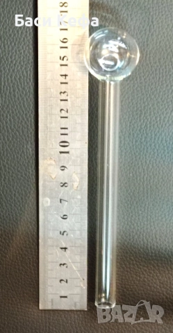 Стъклена ЛУЛА ( Фифка ) - 17 см, снимка 2 - Лули - 52394572