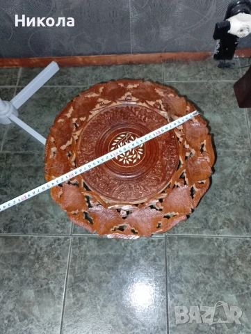 Дърворезбована антик масичка, снимка 4 - Антикварни и старинни предмети - 50417598