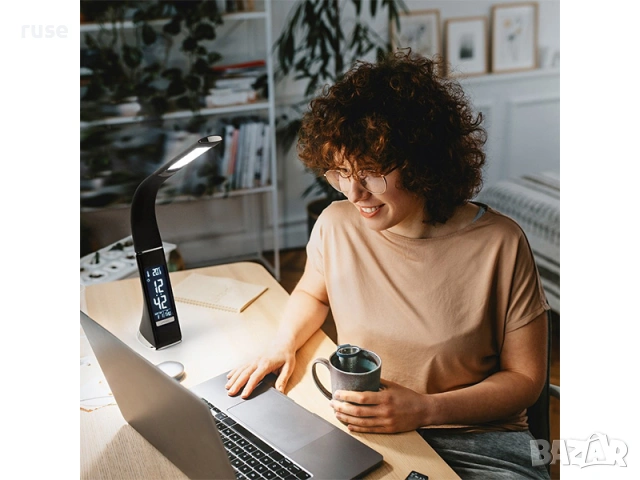 НОВИ! LED настолна лампа с будилник, календар, термометър, снимка 8 - Настолни лампи - 53935321