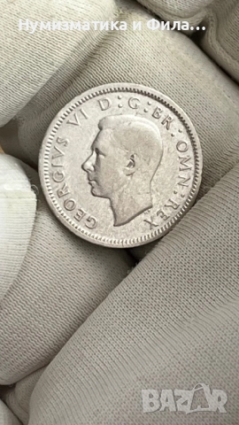 Сребърна монета  6 пенса 1942 година, снимка 2 - Нумизматика и бонистика - 52614545