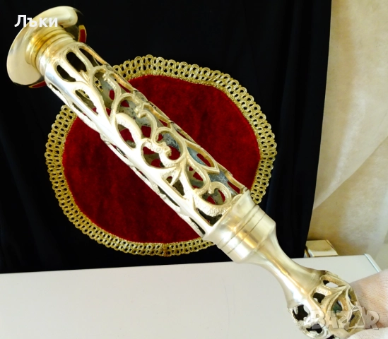 Бронзов свещник Torquato Tamagnini,44 см.,маркиран. , снимка 4 - Антикварни и старинни предмети - 51800328