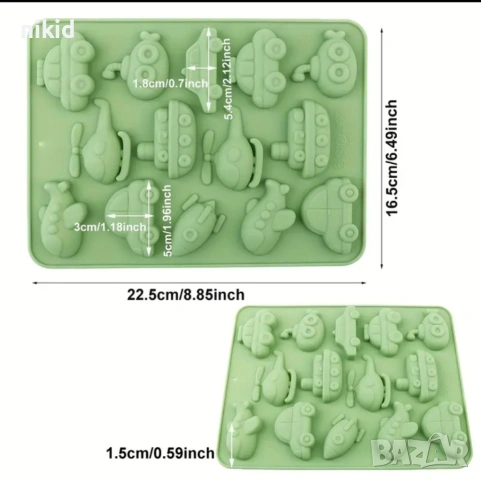 самолет хеликоптер кола автомобил ракета кораб превозни средства силиконов молд форма фондан шоколад, снимка 3 - Форми - 53967490