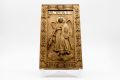 Висококачествена позлатена икона на Свети Архангел Михаил от дърво с 9-каратно злато, снимка 1 - Икони - 46006236