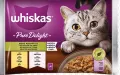 WHISKAS PAUCH PURE DELIGHT 4x85ГР Дайте на вашата котка неустоимо вкусно и питателно ястие с Whiskas, снимка 1