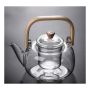 Стъклен чайник от Боросилкатно стълко,Стъклена цедка за чай, С топлоустоичива дръжка,Обем- 1л. , снимка 6