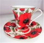   Чаши с чинийка за кафе или чай от фин порцелан 2 бр. на Цената на 1 бр., снимка 1