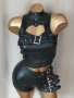 К-т S Черно бюстие и къси панталони от еко кожа , снимка 4