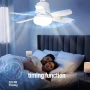 LED крушка лампа за таван осветление и вентилатор дистанционно 30 W E27 Цокъл Тиха димируема таймер, снимка 5
