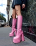 Ботуши на ток - розова кожа, снимка 1