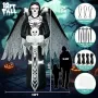 12 фута Хелоуин надуваеми с LED светлина, Kalolary Giant Winged Grim Reaper

, снимка 2