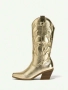 Дамски ботуши в златисто , снимка 2