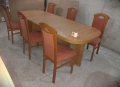 Комплект масивна разтегателна маса с 6 стола, снимка 3
