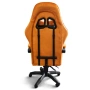 Оранжев велурен геймърски стол с поставка за крака – ергономичен, метална рамка, снимка 7